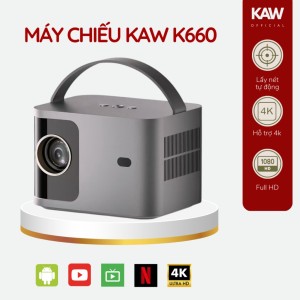 Máy chiếu mini KAW K660 Plus Android - Video 4K, tự động lấy nét, nhỏ gọn tiện lợi