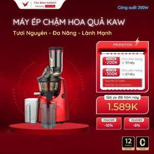 Máy Ép Chậm Công Nghiệp KAW 250W – Ép Kiệt Bã, Công Suất Lớn, Dễ Vệ Sinh, Bảo Hành 1 Đổi 1