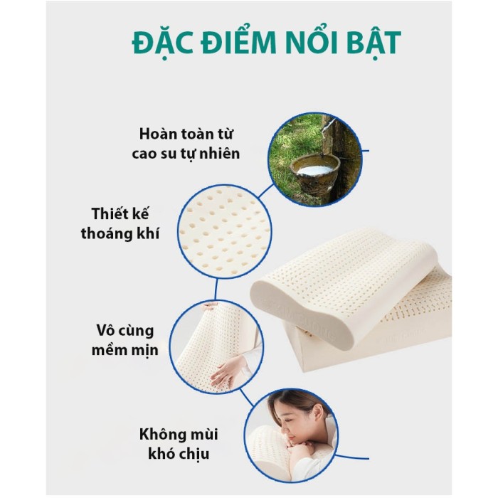 Gối cao su non KAW dành cho dân văn phòng– Thoải mái, giảm nhức mỏi cổ vai, giữ tư thế ngủ đúng chuẩn.