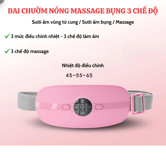 Đai Massage Chườm Nóng KAW- Nhiều Chế độ Massage Làm Ấm Bụng, Giảm Đau Bụng Kinh, Giảm Đau Nhức